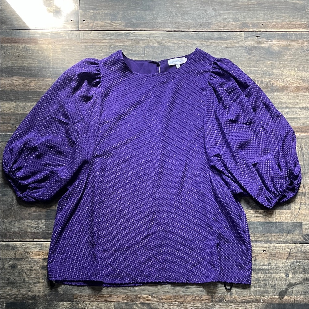 Calvin Klein Textured Purple Blouse